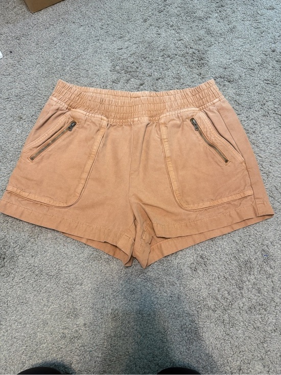 aerie Pants - aerie Elastic-Waist Utility Shorts in Peach